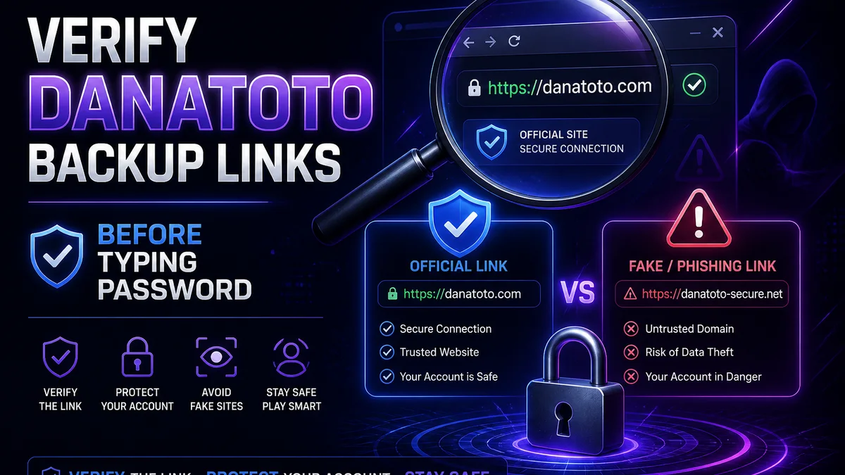 Cek tautan cadangan DANATOTO sebelum mengetik password
